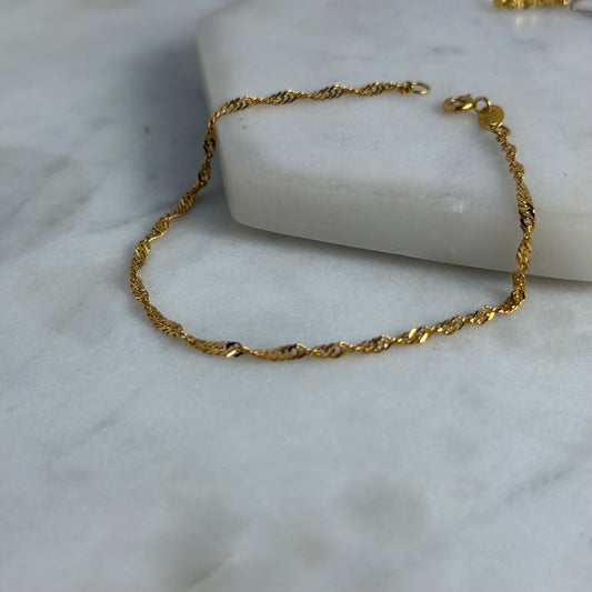 Pre Loved - 22 carat gold ripple bracelet | 7.5 inches