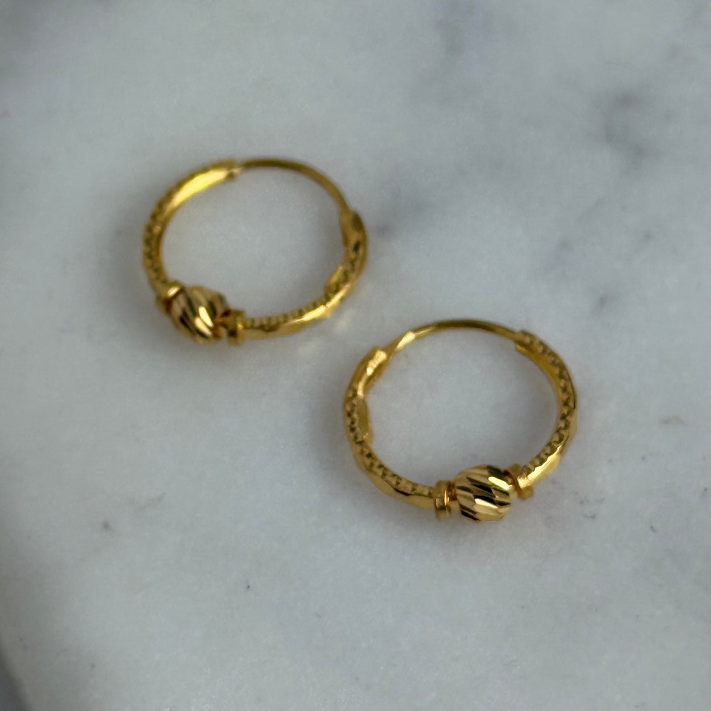 22ct gold hoop pair | 11mm