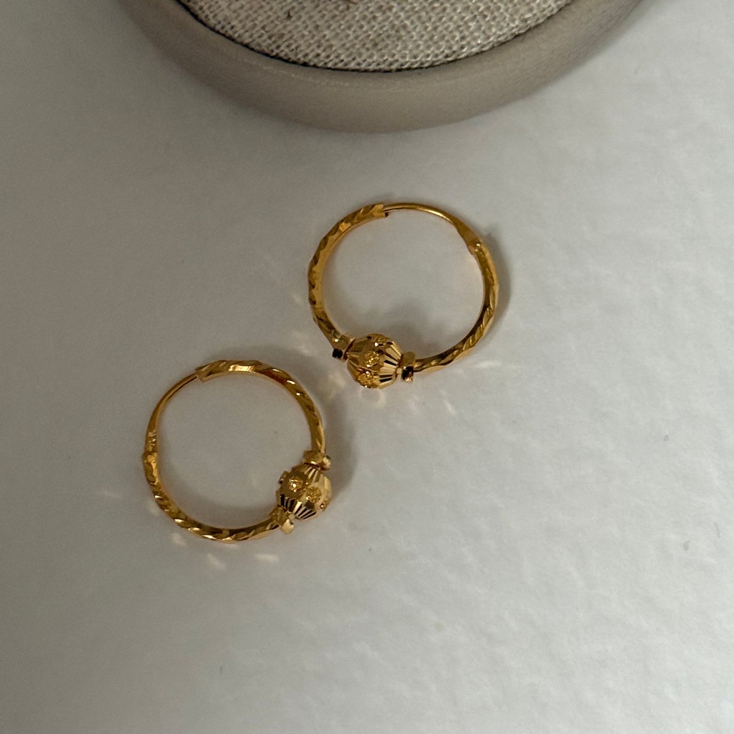 22ct gold hoop pair | 12mm