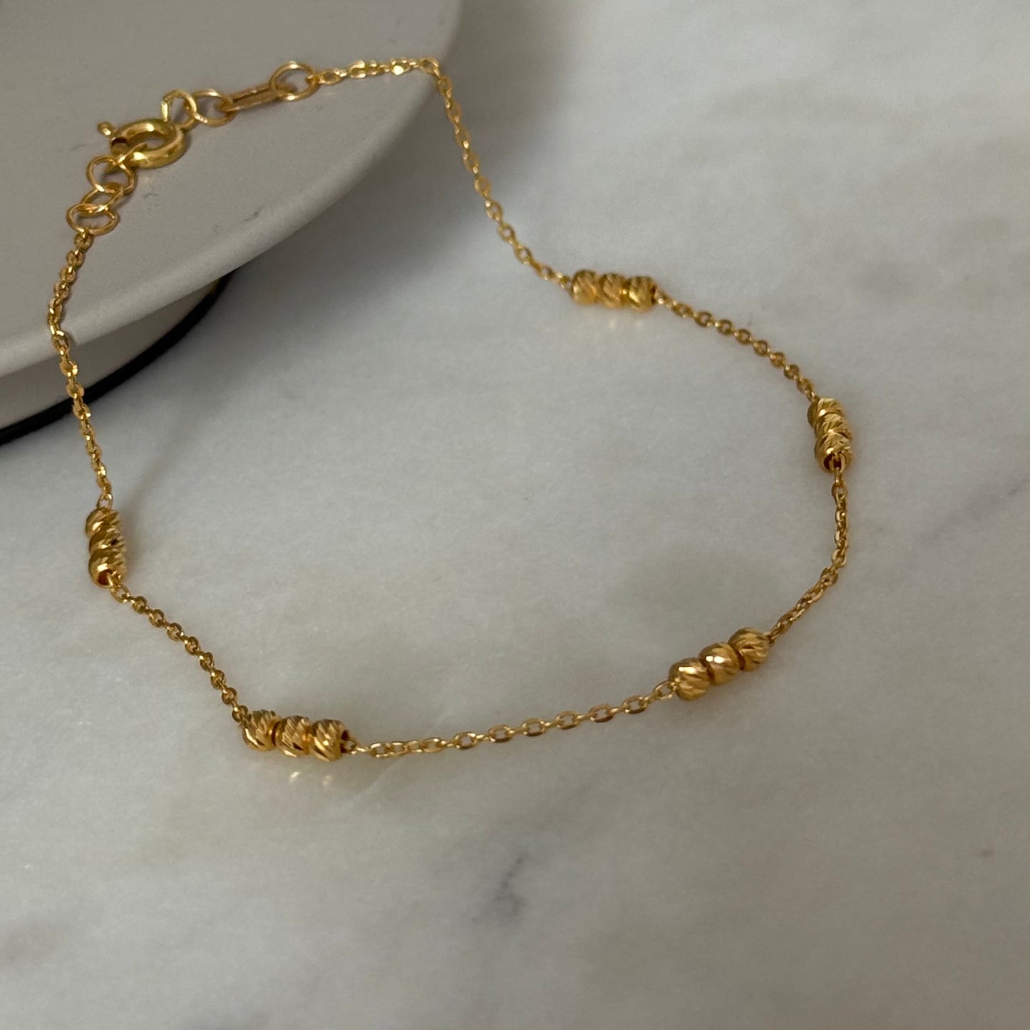 22ct triple dainty beaded bracelet