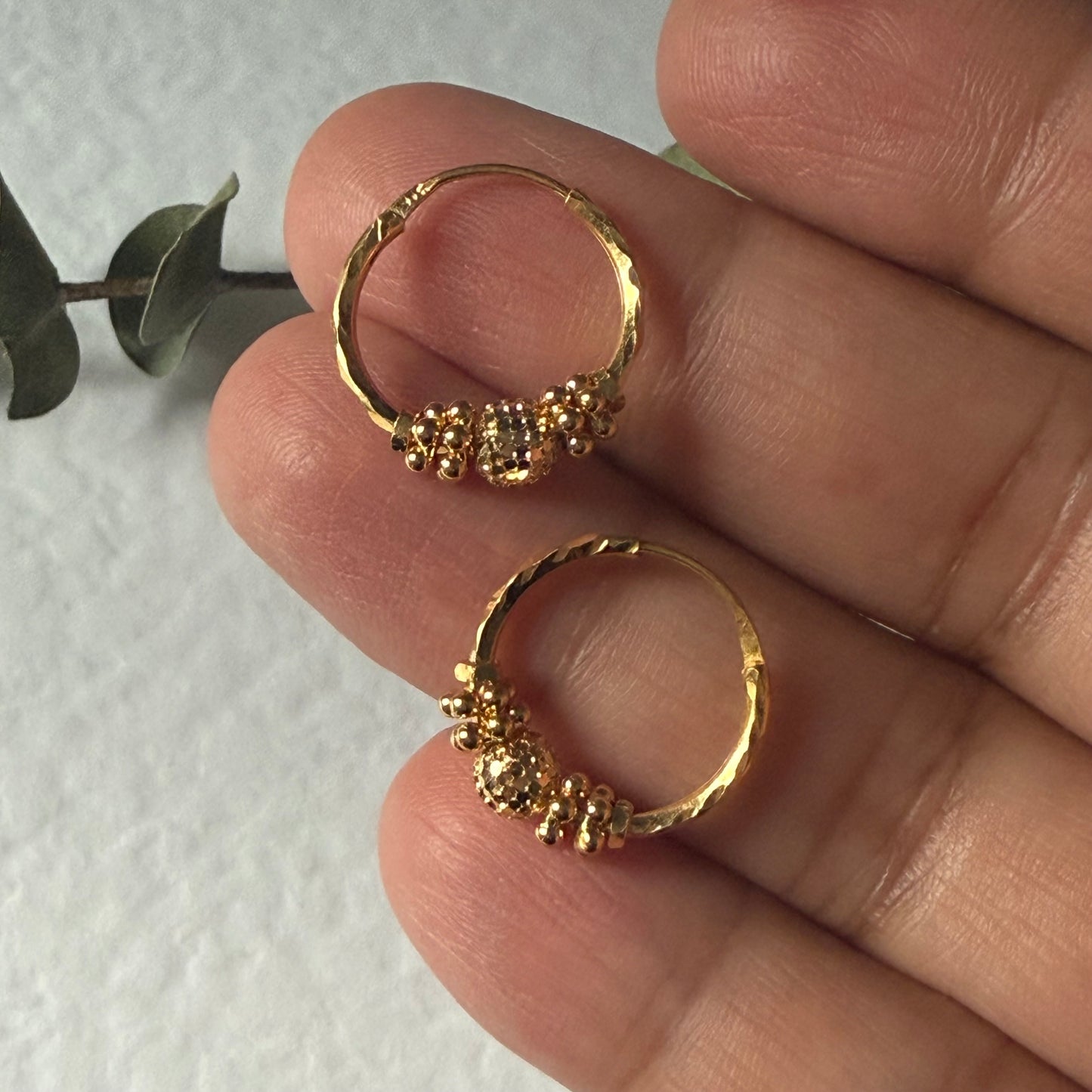 22ct gold hoop earrings | 16mm