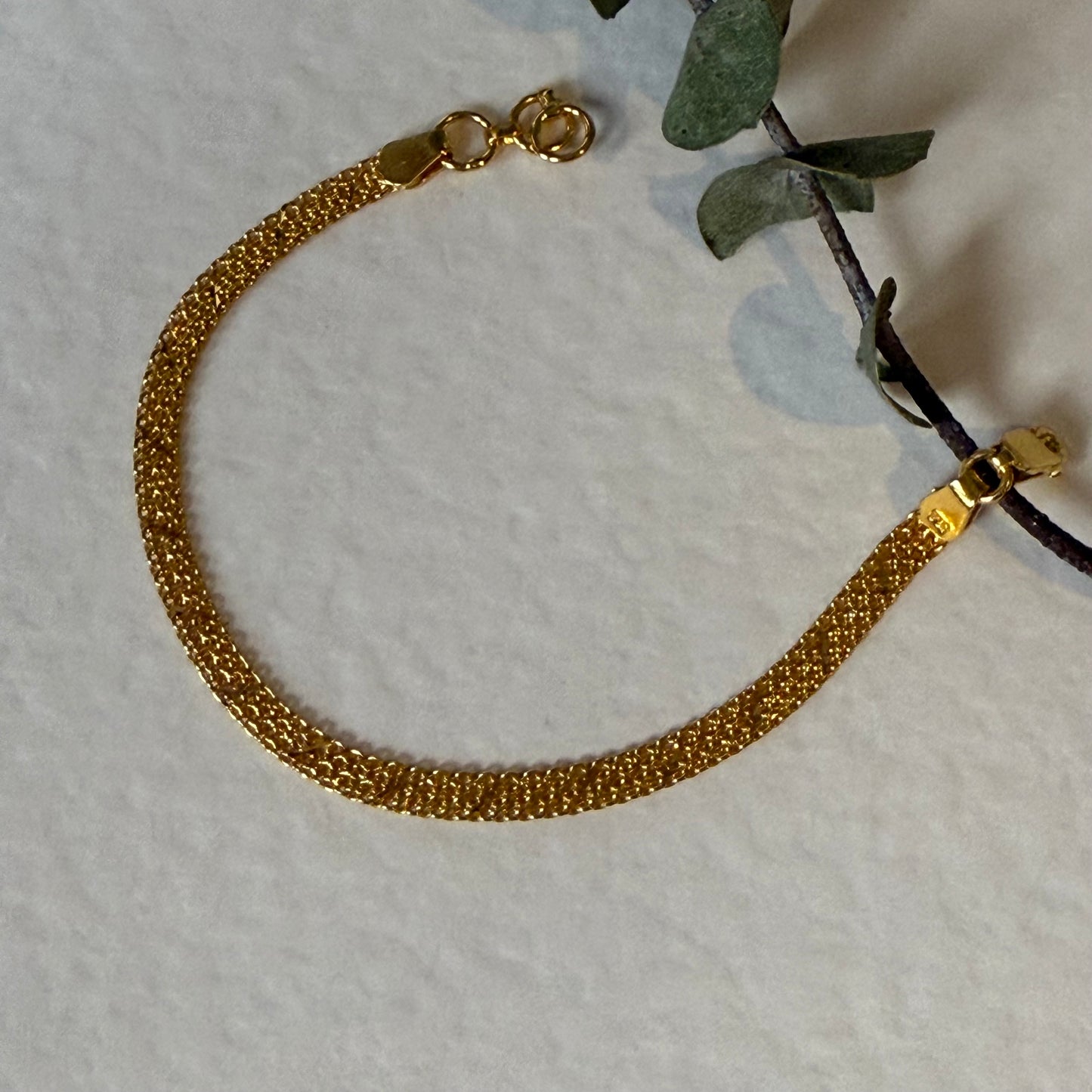 22ct gold flat baby bracelet