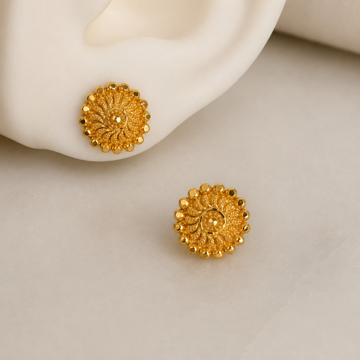Jaipur - 22ct Gold Stud Pair | 11mm