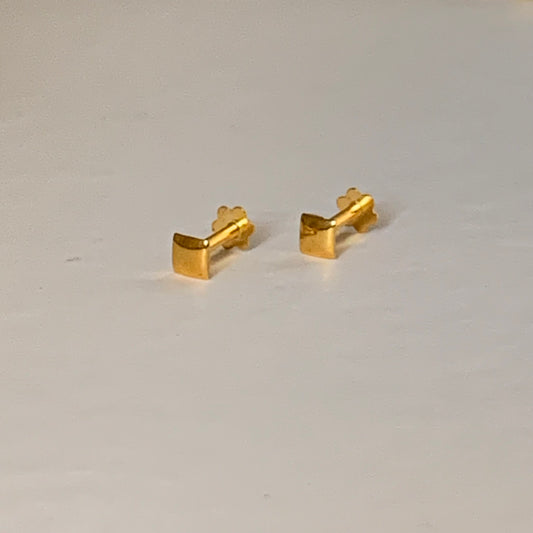 18ct Gold Square Stud Pair | 3mm