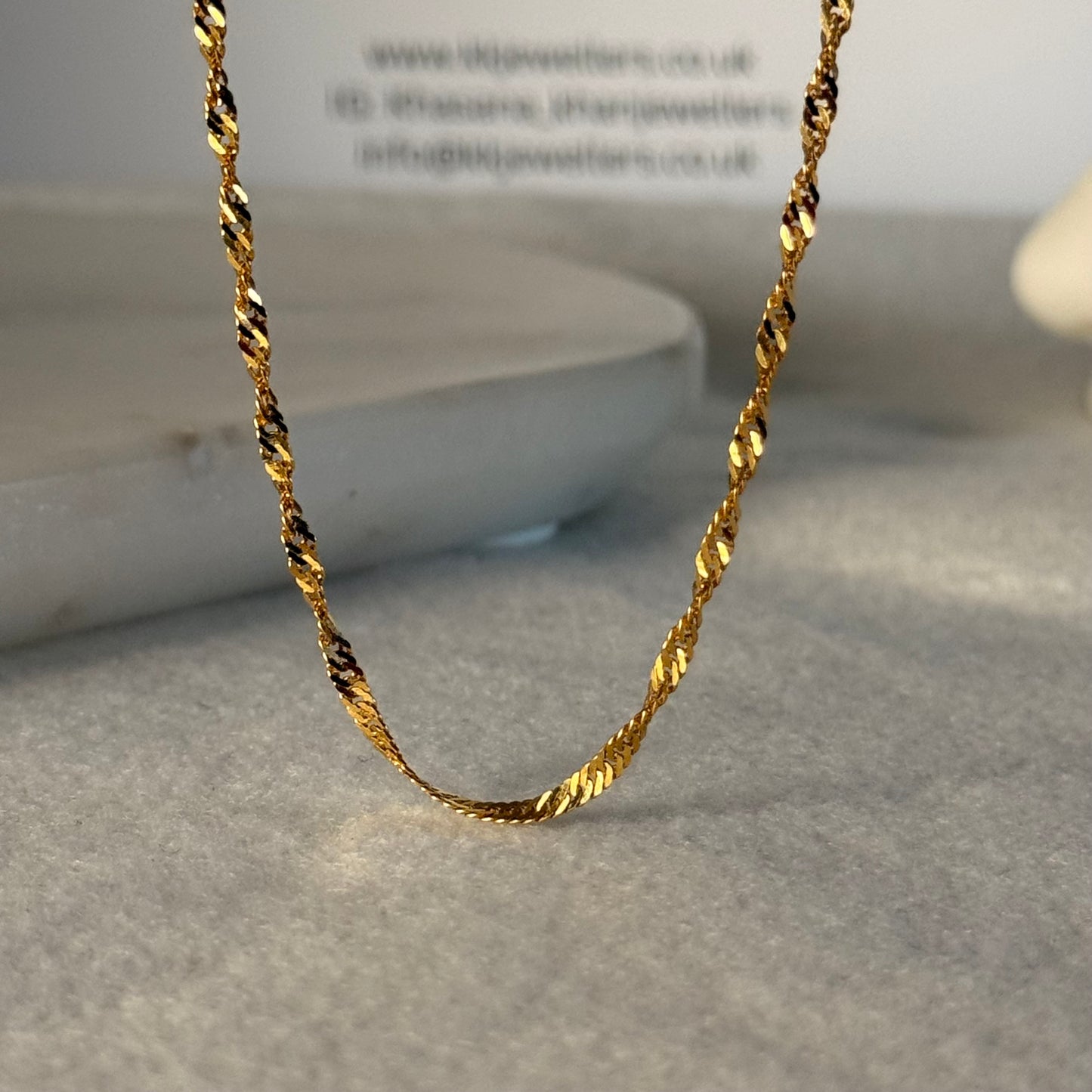 22ct gold classic ripple chain | 16.2 inches