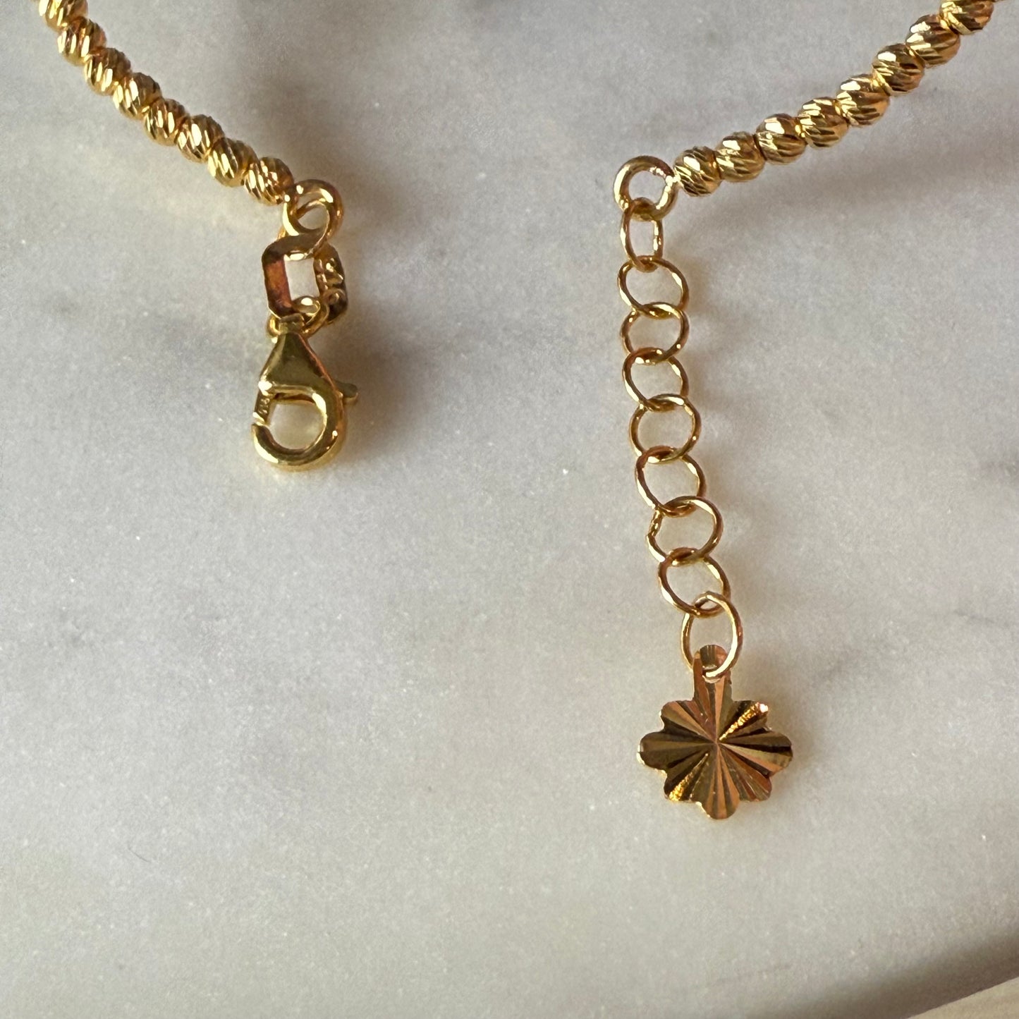 22ct gold beaded bangle bracelet | XS