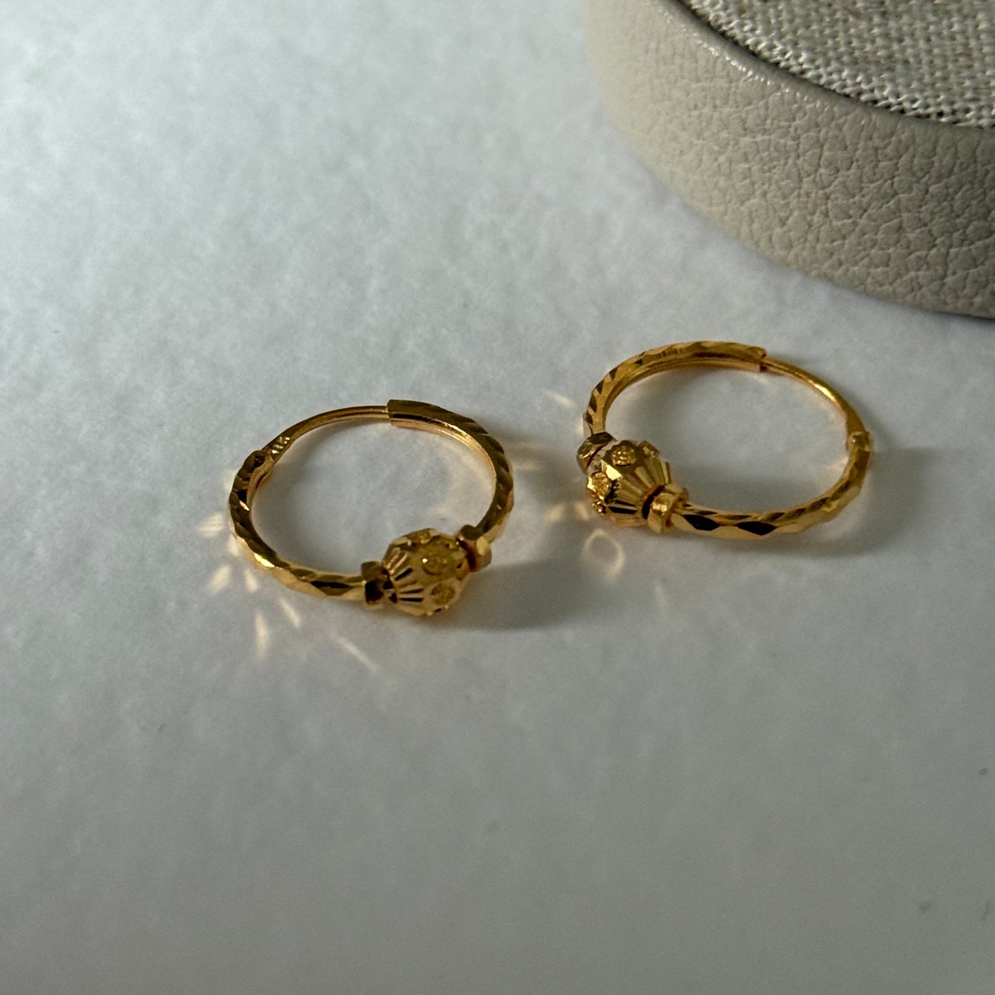 22ct gold hoop pair | 12mm