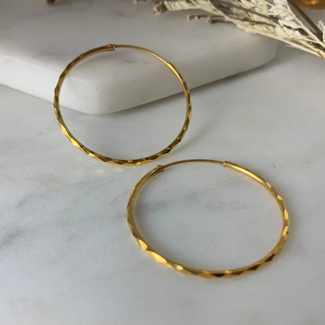 18ct Gold Hoop Pair | 27mm
