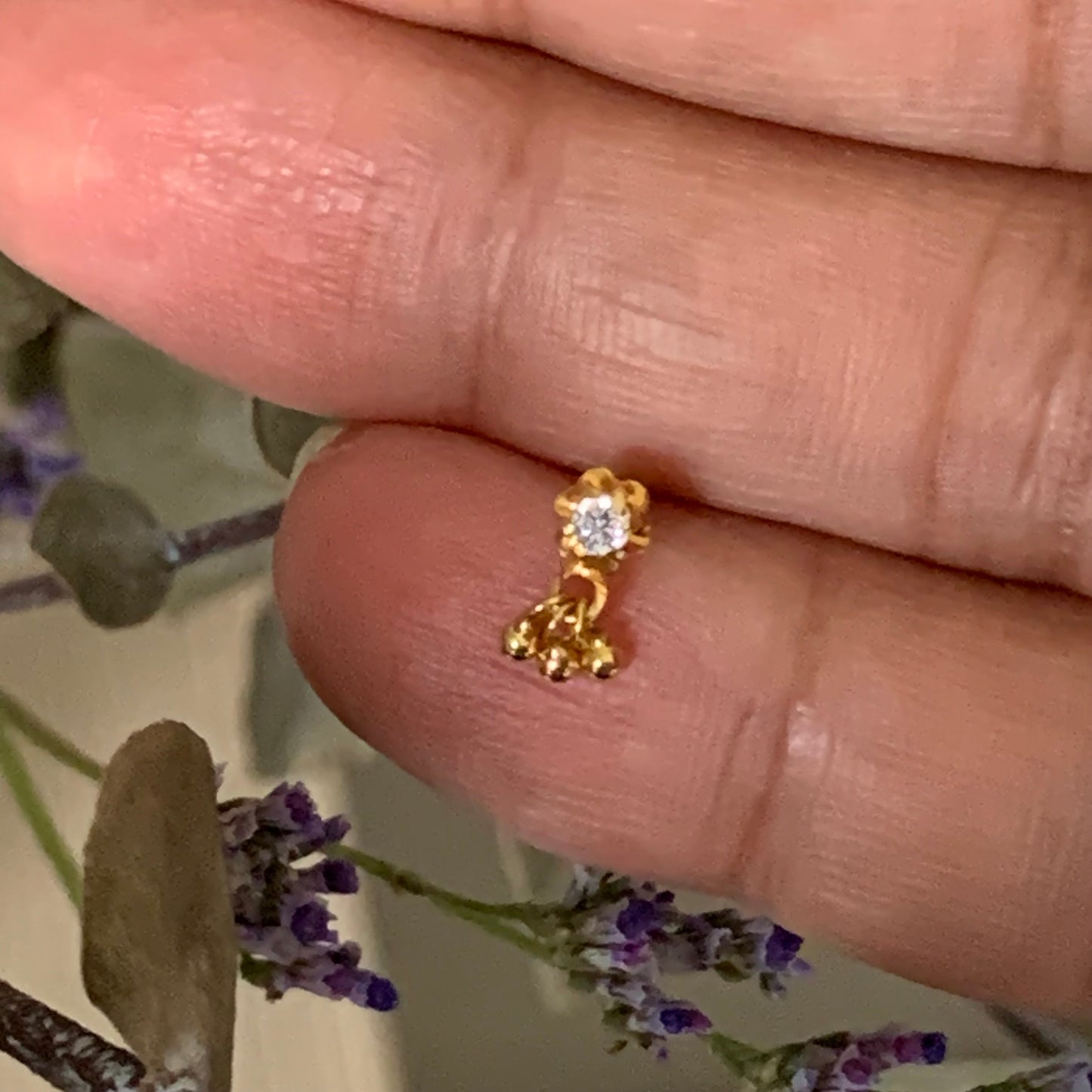 18ct Gold Single Beaded Stud