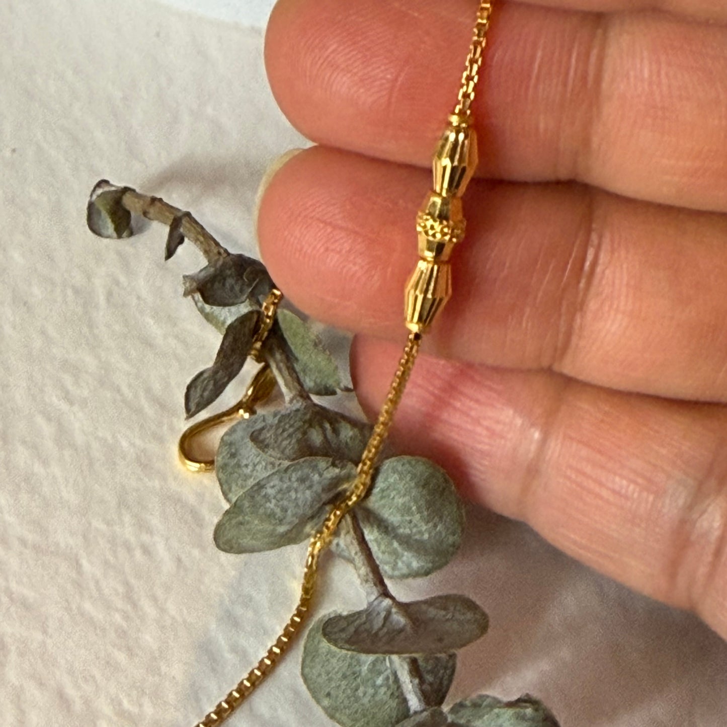 22ct Gold Minimal Bracelet | 6.9 inches