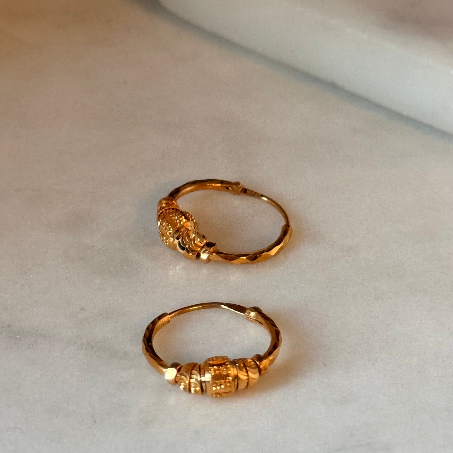 22ct gold hoop pair | 14mm