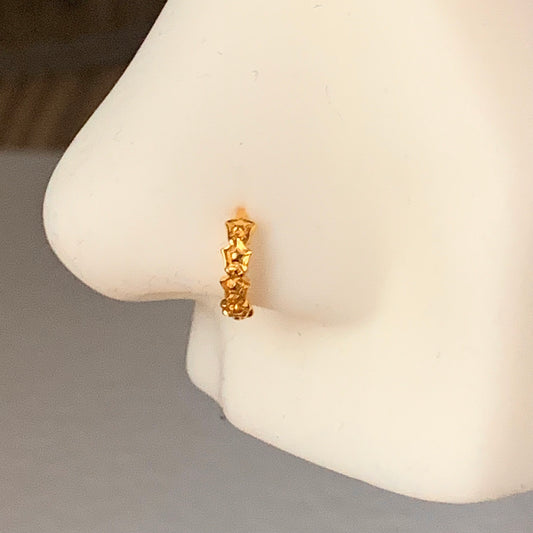 18ct Gold Floral Hoop | 7mm