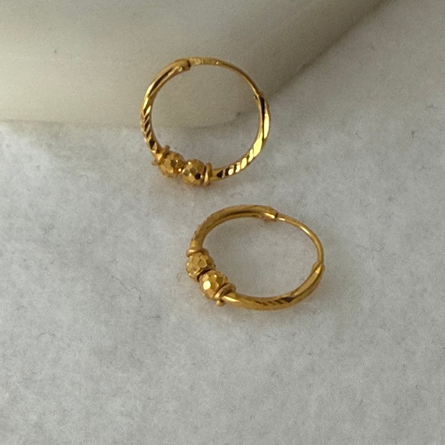 22ct Gold Hoop Pair | small