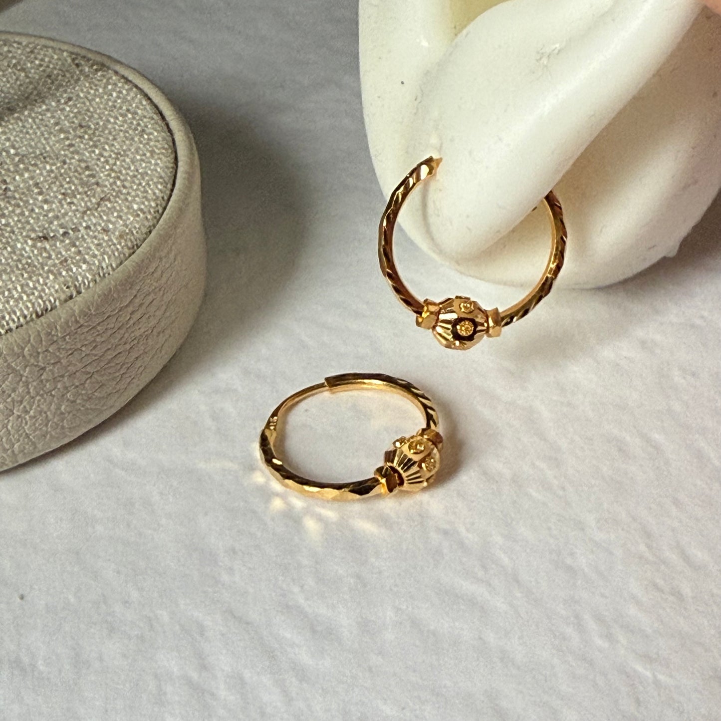 22ct gold hoop pair | 12mm