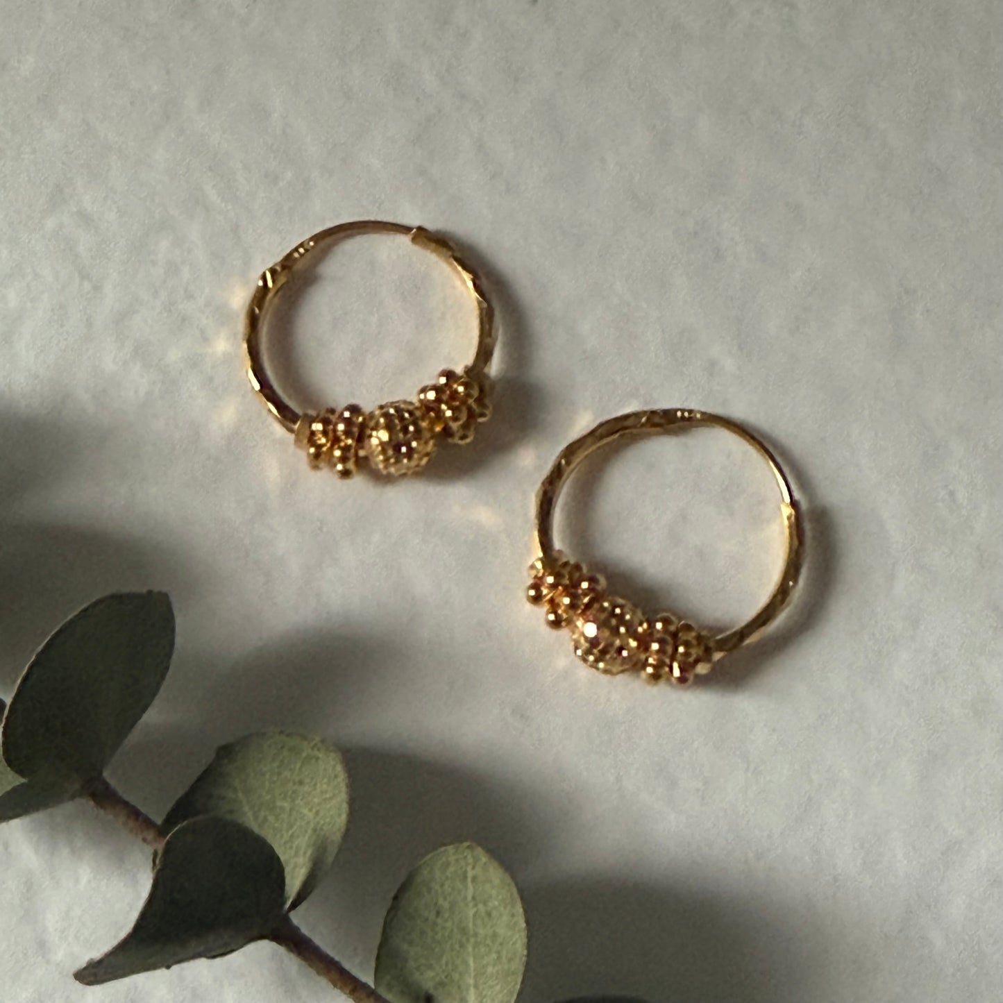 22ct gold hoop earrings | 16mm
