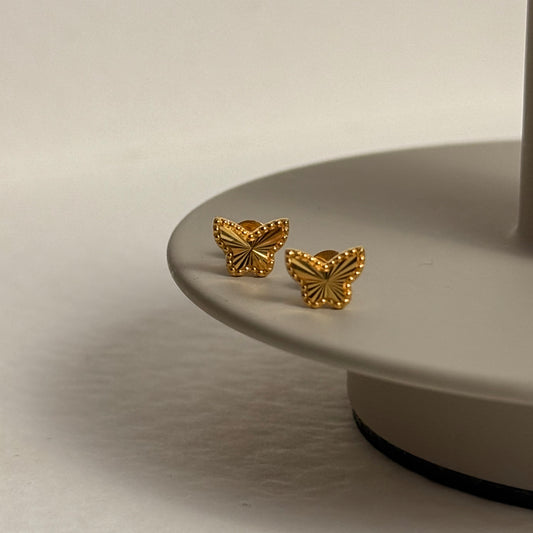 18ct Butterfly Stud Pair