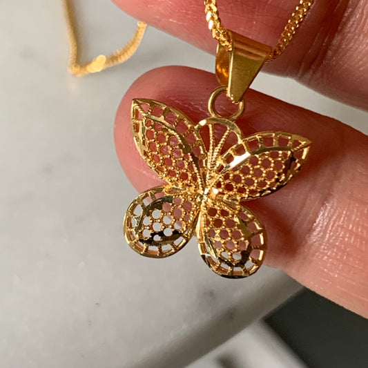 22ct Gold Butterfly Pendant