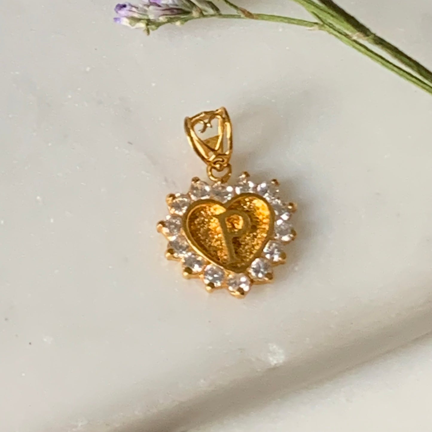 22ct Gold P Initial Pendant