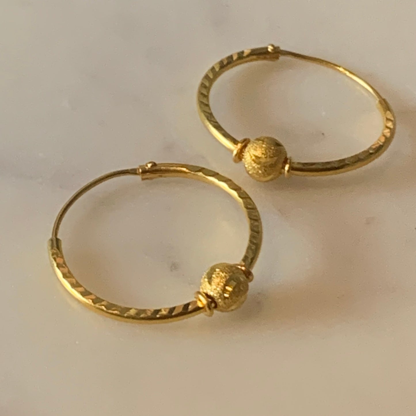22ct Gold Hoop Pair | 24mm