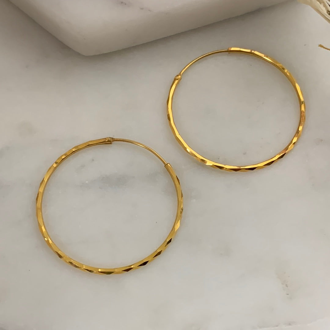 18ct Gold Hoop Pair | 27mm