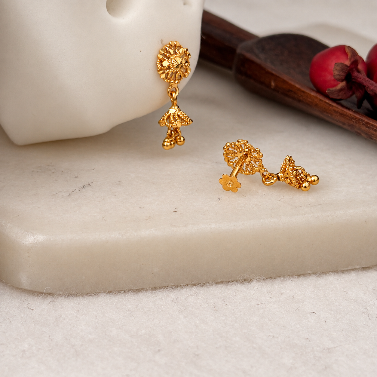 Autumnal | Bloom (18ct gold mini Jumka)