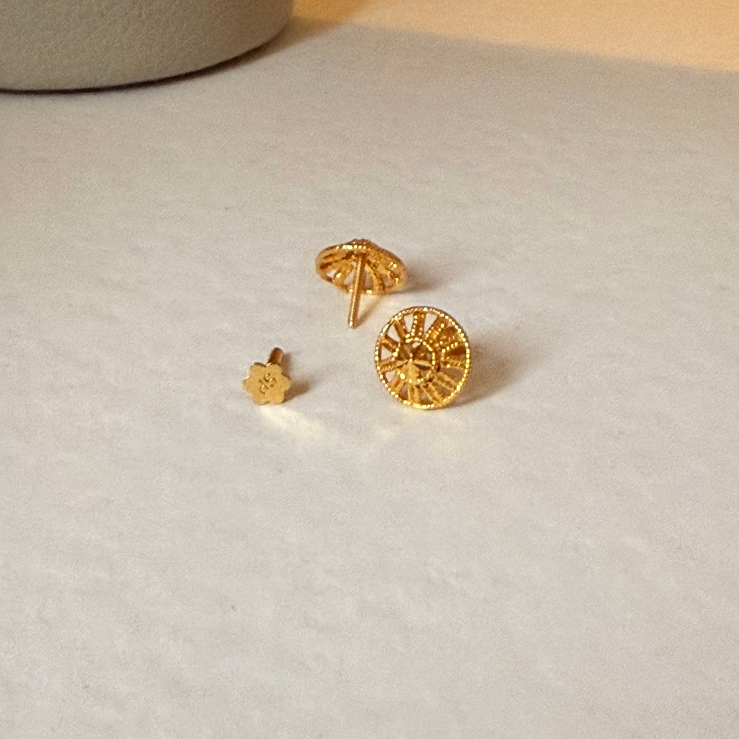 14ct Gold Stud Pair | 8mm