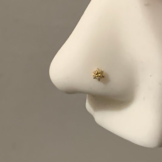 18ct Flower Stud | 4mm