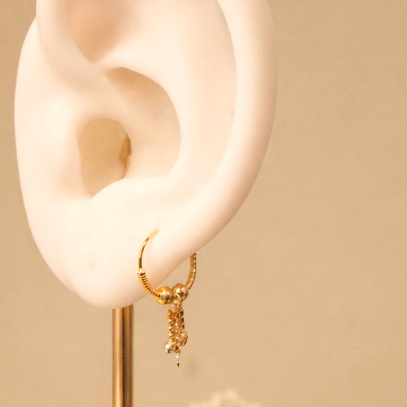 Mini Delhi | 18ct drop hoop, xs