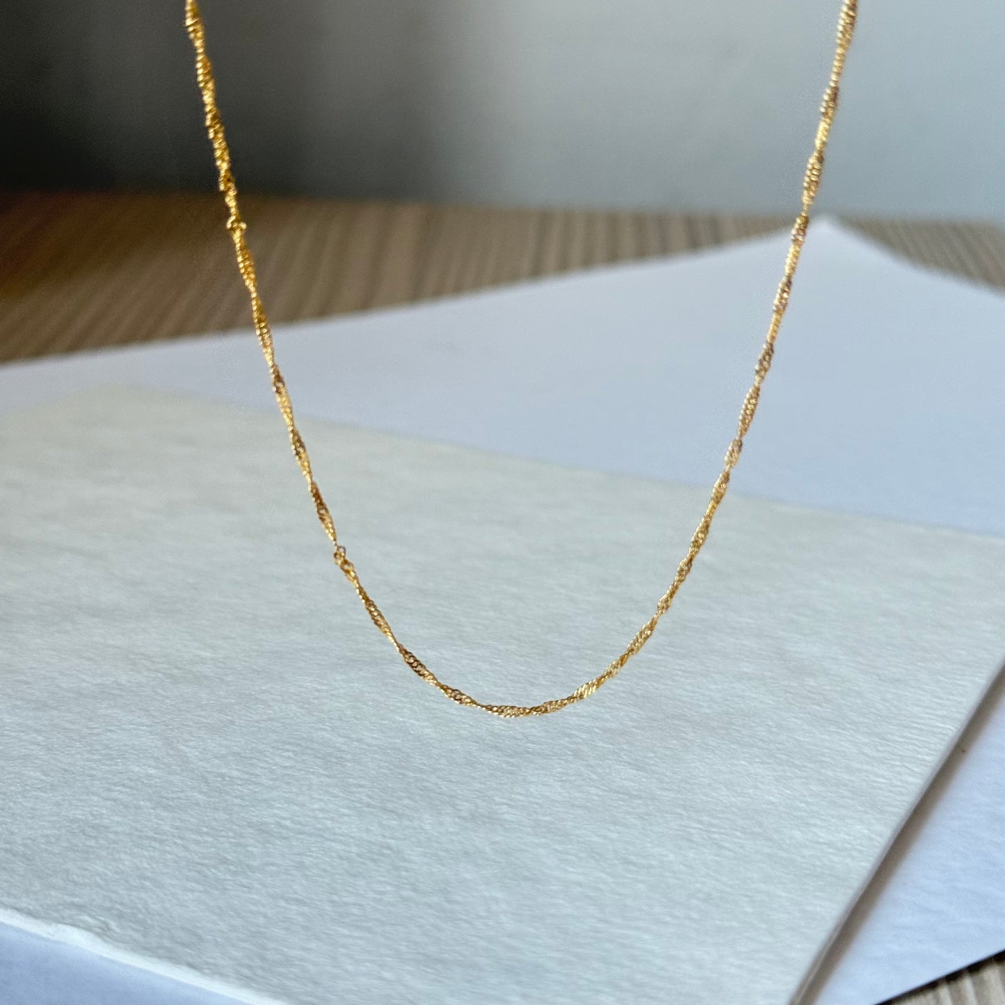 22ct gold fine ripple chain | 18 inches