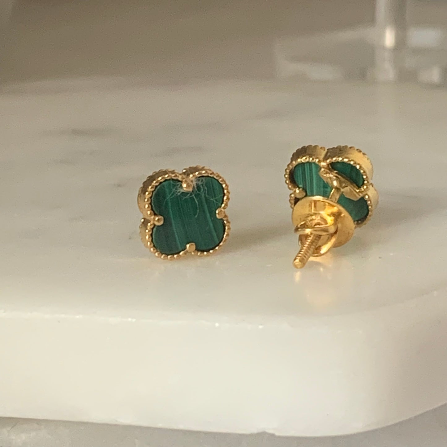 22ct Luxury Clover Stud Pair | 8mm