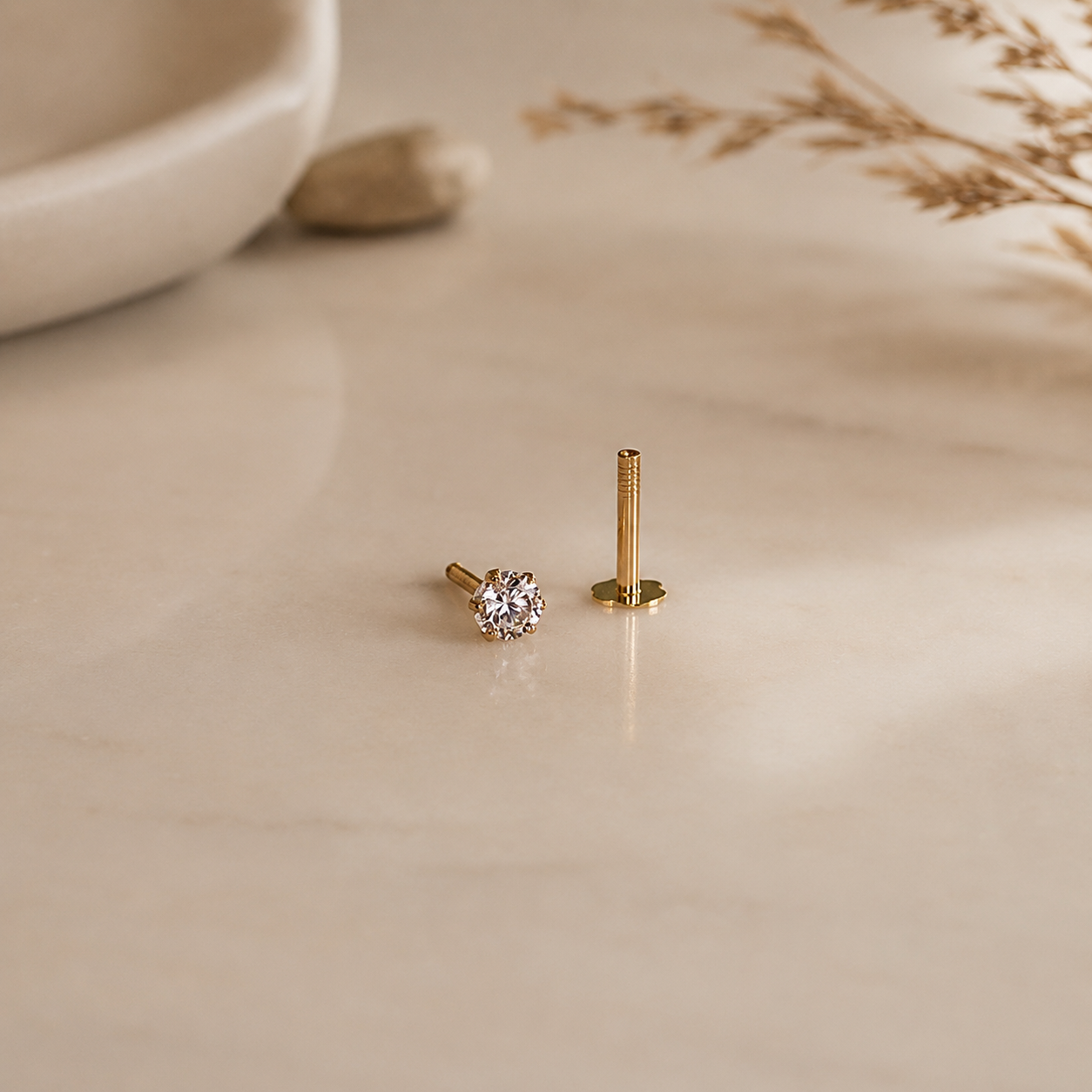 Classic 18ct Gold Stud | 3mm