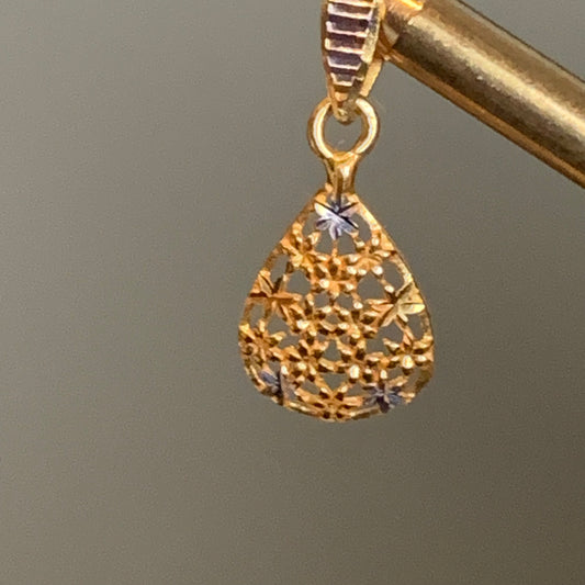 18ct Gold Teardrop Pendant | 12mm drop