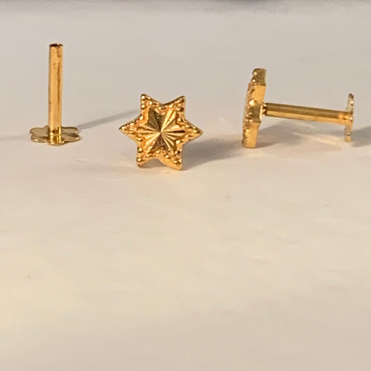 18ct Gold Star Stud Pair | 5mm