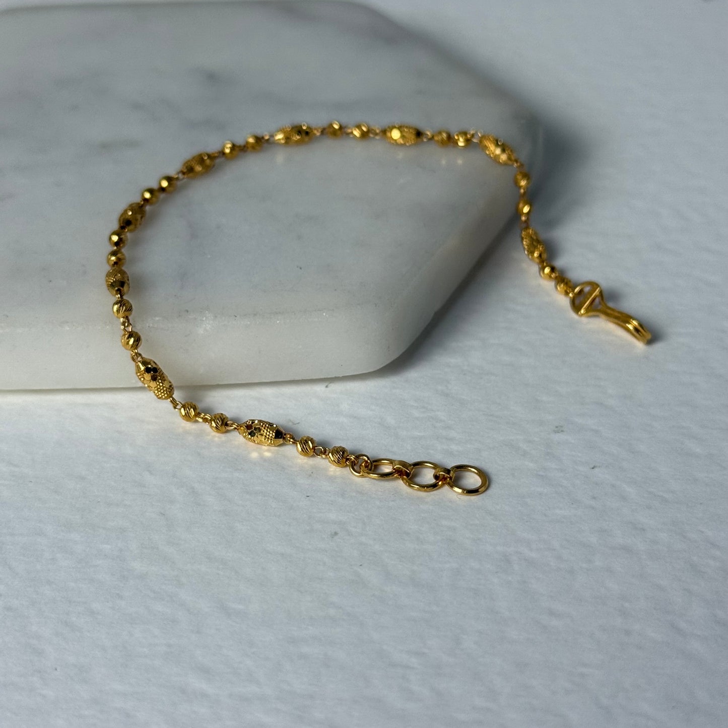 22ct Gold Beaded Bracelet | 7 - 7.5 inches