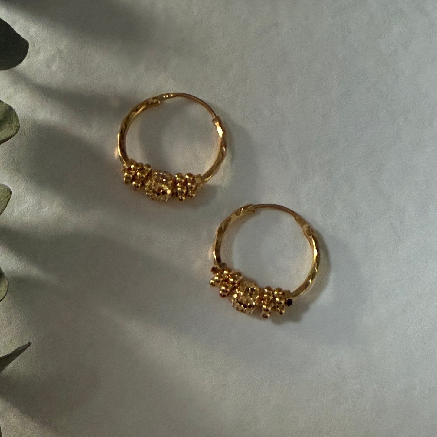 22ct gold hoop earrings | 16mm