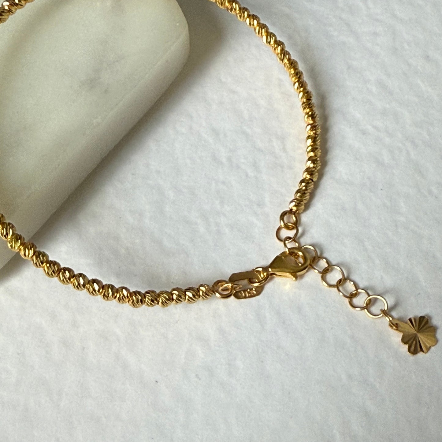 22ct gold beaded bangle bracelet | XS