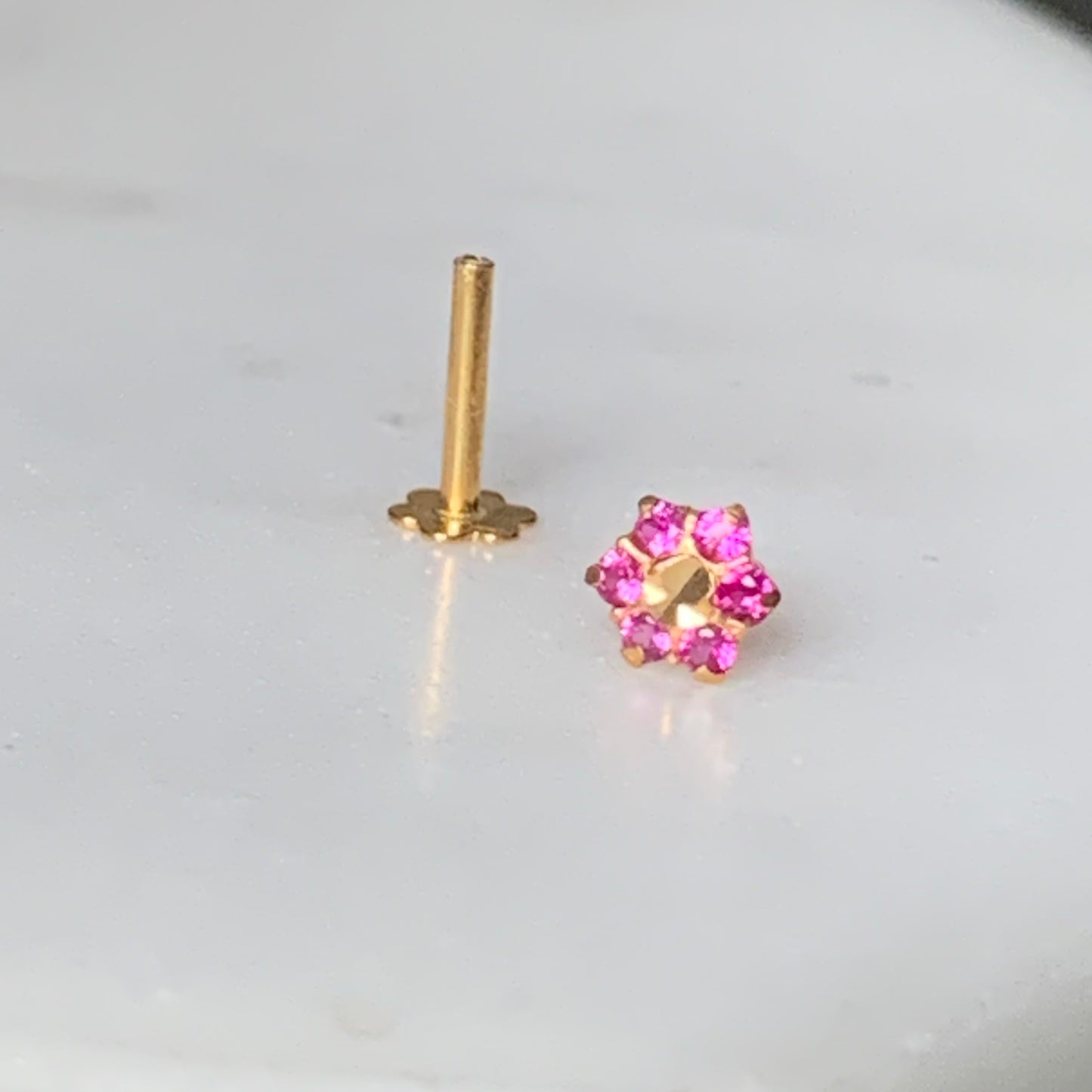 18ct Gold Flower Stud | 4mm