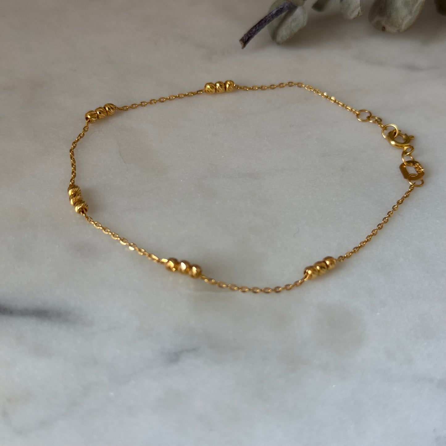 22ct triple dainty beaded bracelet