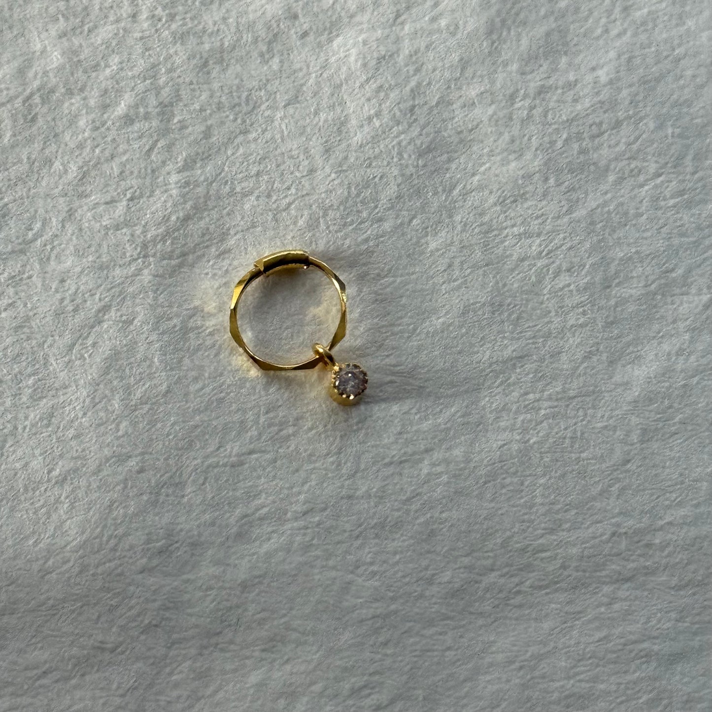18ct gold hoop | 6mm (dangly cz)