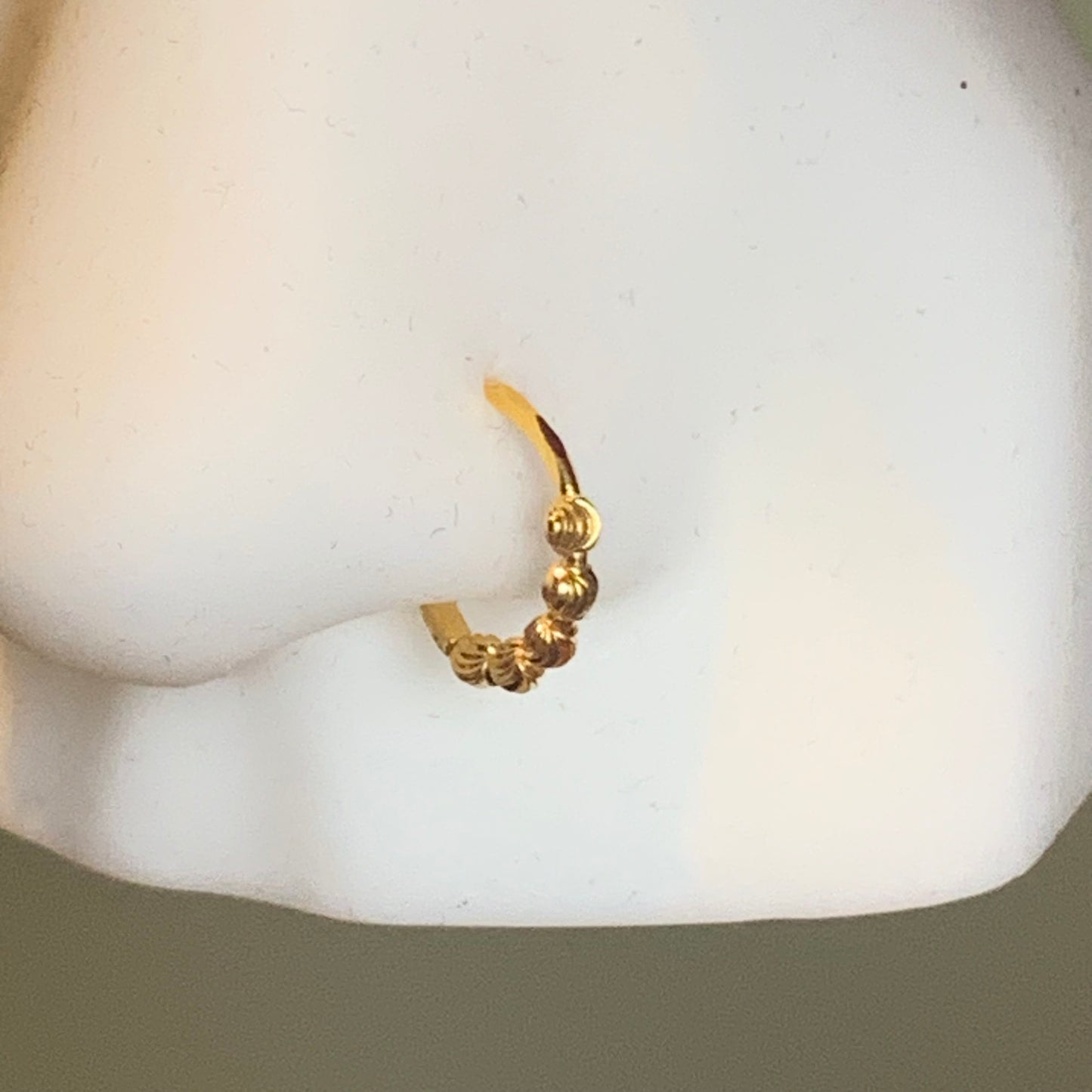 18ct single beaded hoop | 8mm