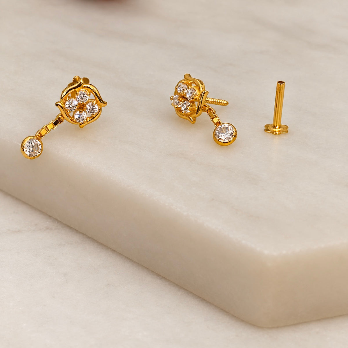 Olivia | 18ct gold drop stud