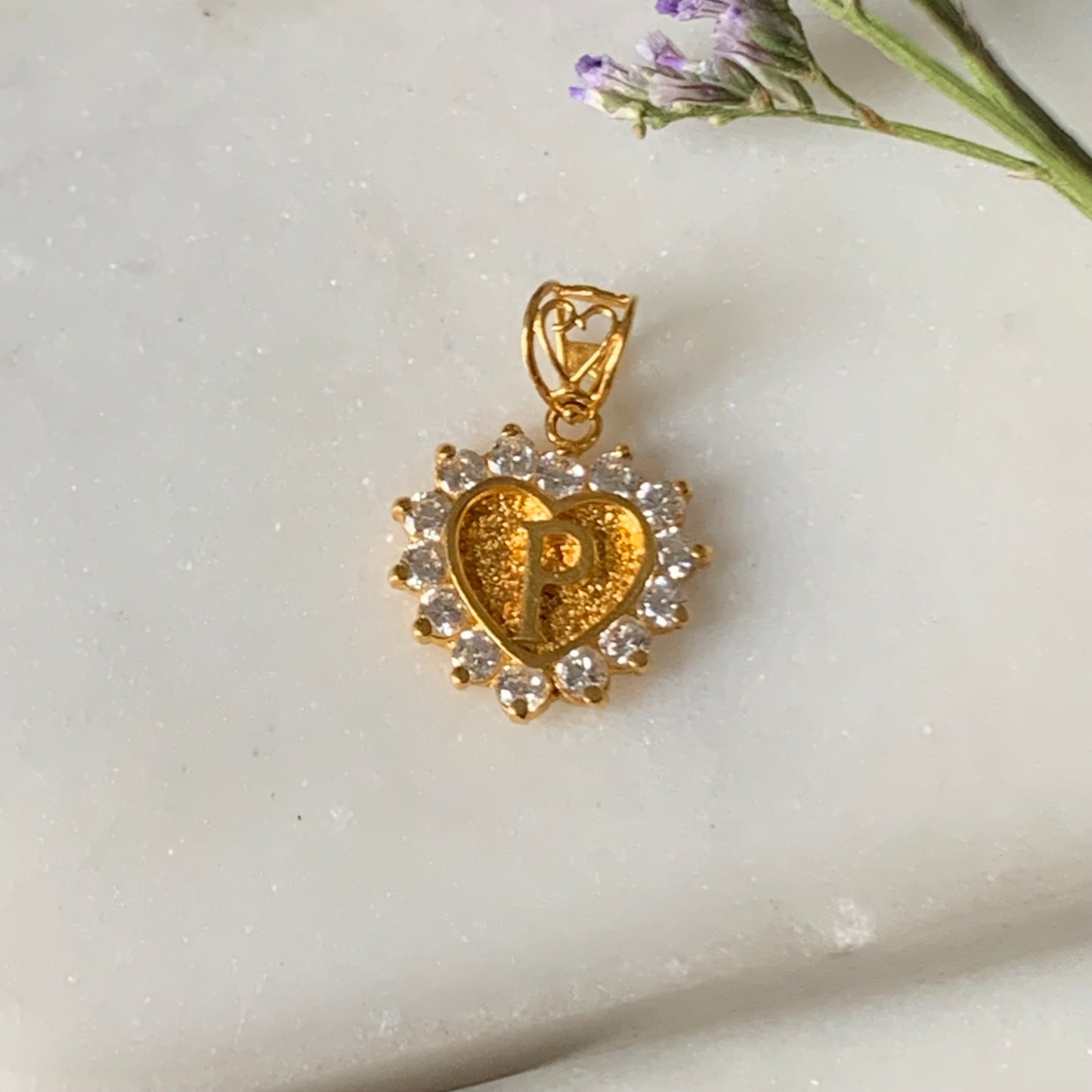 22ct Gold P Initial Pendant