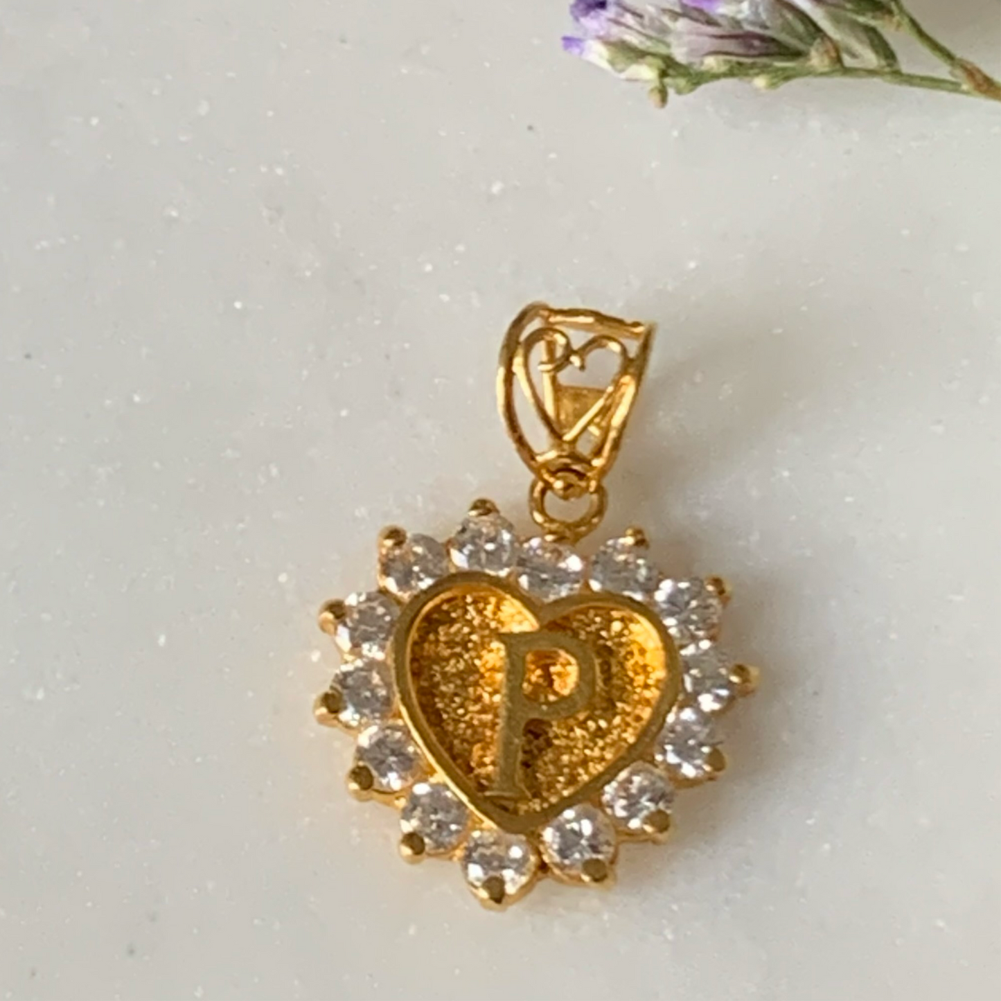 22ct Gold P Initial Pendant