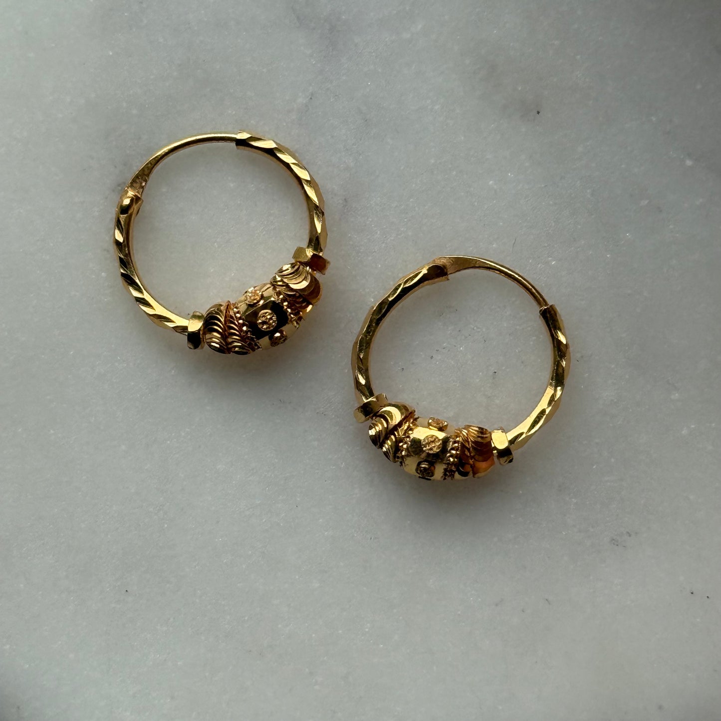 22ct gold hoop pair | 12mm