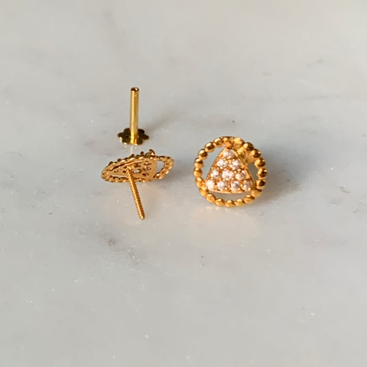 18ct Gold Stud Pair | 8mm