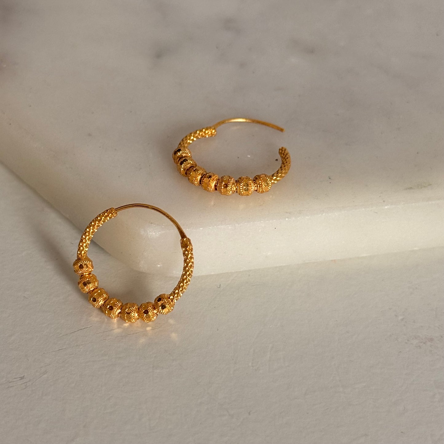 22ct Gold Hoops | 14mm