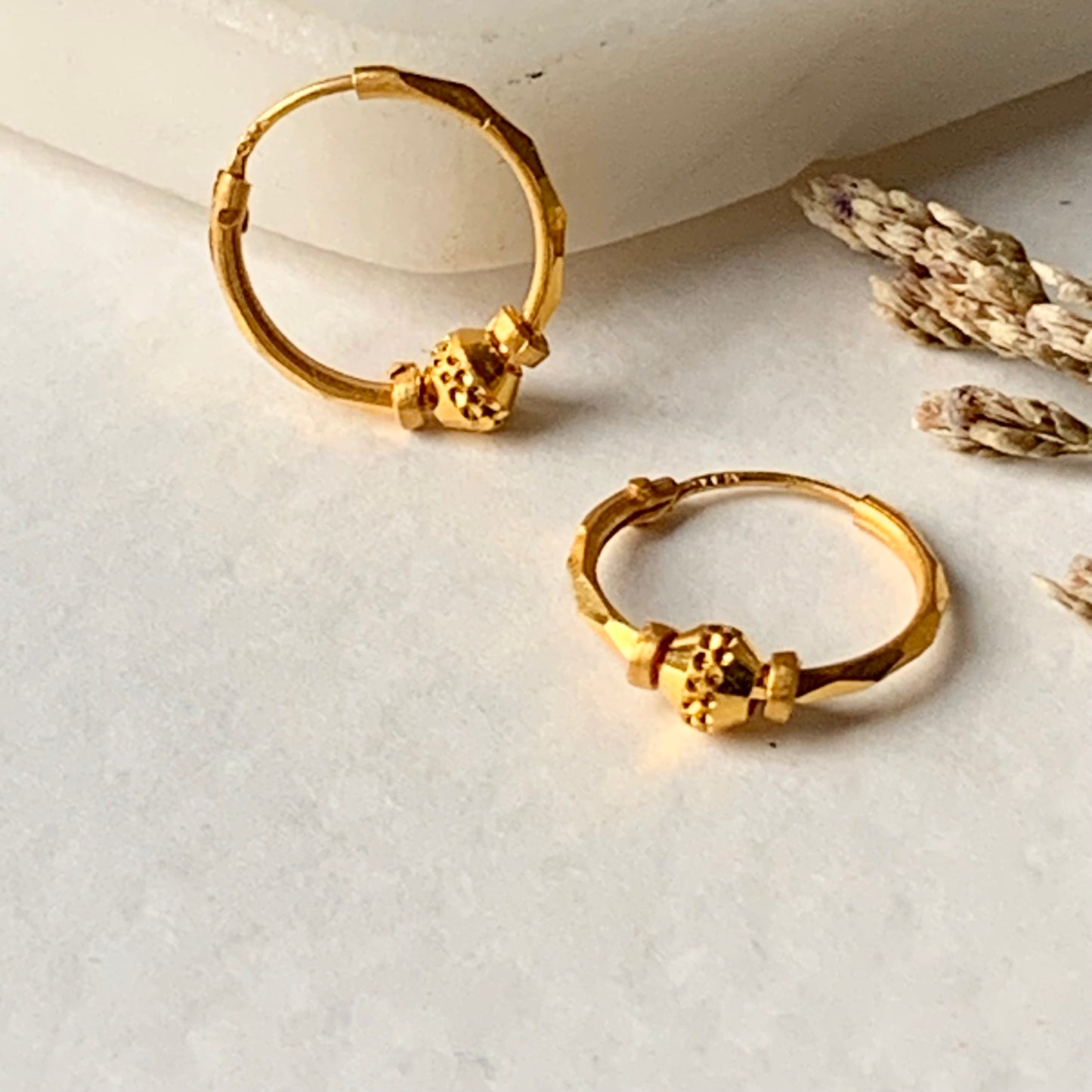 22ct Gold Small Hoops | 11mm Inside Diameter