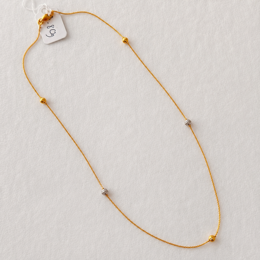 22ct Gold Chain with Rhodium | 18 inches