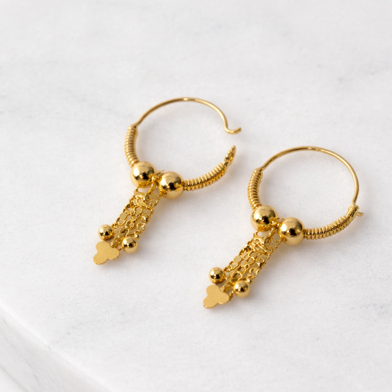 Mini Delhi | 18ct drop hoop, xs