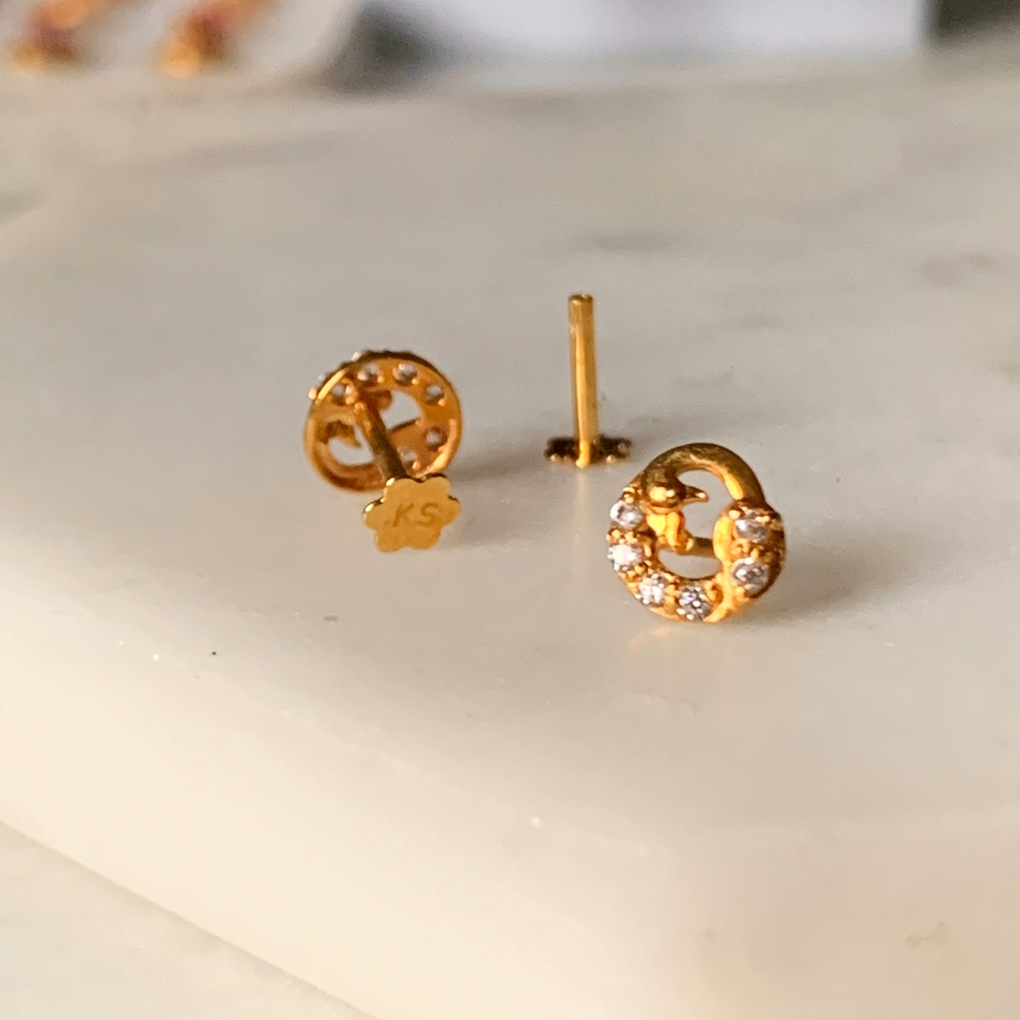 18ct Gold Round Stud Pair | 6mm